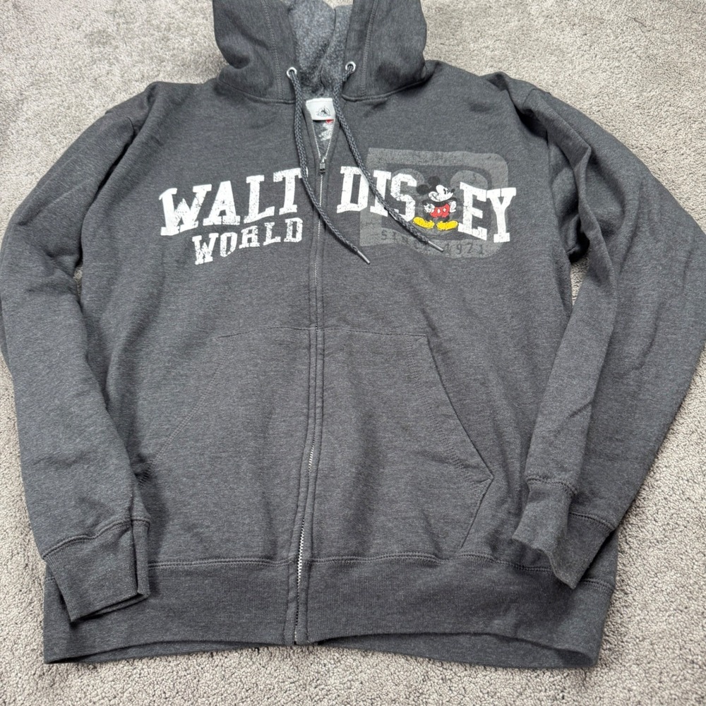 Disney Parks Walk Disney World Full Zip Hoodie Jacket Large Hanes